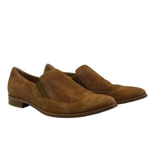 M. Gemi Brown Leather Perforated Loafers Women’s Size 38 / 7.5 Stretch Comfort